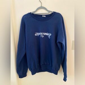 AUSTRALIA ART CLASSIC DOWN UNDER KEN DONE VINTAGE 80S NAVY BLUE CREWNECK SWEATER